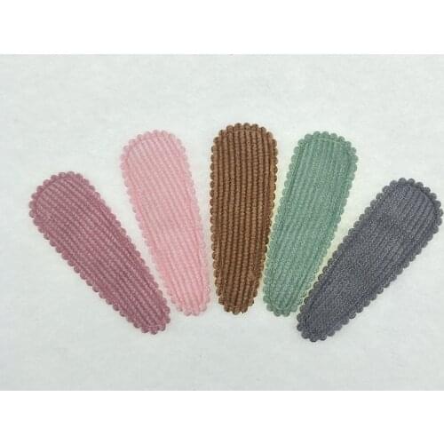 30pcs/lot 5.5cmx2cm velvet Hair Clip Cover Padded Appliques DIY handmade Children Hair Accessories