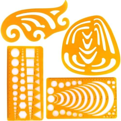 4 PCS Circle Radius Master Drawing Arc Template Stencil, French Curve Template for All Purposes, Bendable Curve Template Ruler