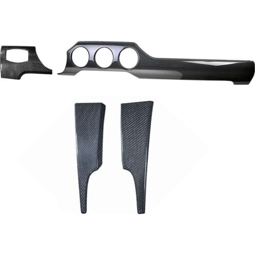 Carbon Fiber Dry Sticker Car Interior Dashboard Panel Cover Trim 4pcs For Ford Mustang 2015-2017 LHD Only