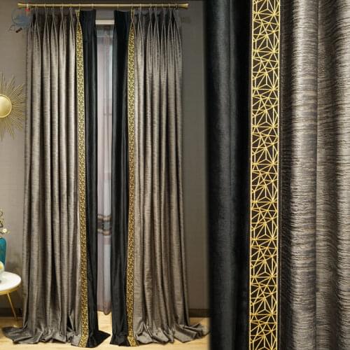 AS High-end Tether American Minimalist Modern European-style Luxury Velvet High Light Curtains Living Room Bedroom Decoration