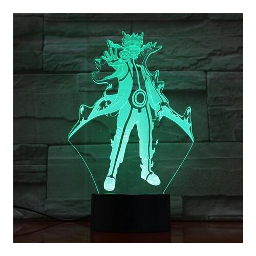 Anime 3D Night Lights Naruto Kyuubi Remote Control Desk Visual LED Shippuden Lighting Xmas Gift Color Changing Lampara