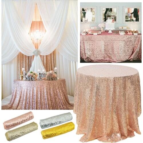 Sequin Table Cloth Glitter Home Tea Dining Table runner For Wedding Banquet Christmas Birthday Party Table Cover Decoration