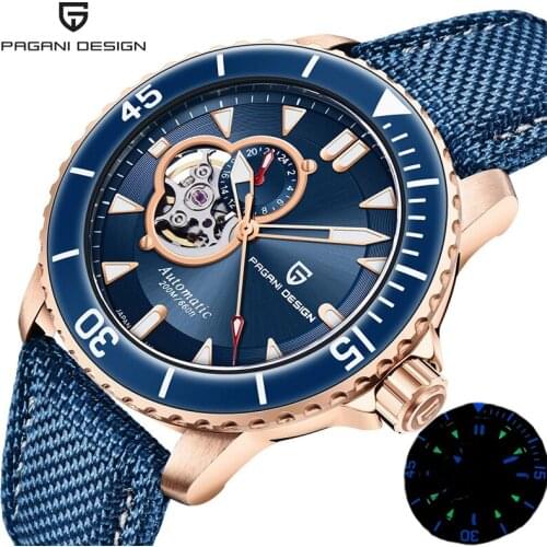 PAGANI Design Automatic Mechanical Mens Watch Fashion Nylon Strap Waterproof Luminous Watches Top Luxury Brand Wristwatches Men