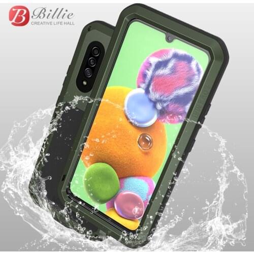 For Samsung Galaxy A90 5G Case LOVE MEI Shock Dirt Proof Water Resistant Metal Armor Cover Phone Case for Samsung Galaxy A90 5G
