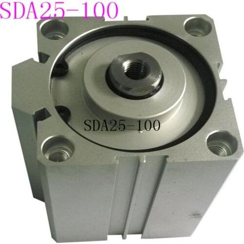SDA25 Cylinder Compact SDA Series Bore 25mm Stroke 5-100mm Compact Air Cylinders Dual Action Air Pneumatic Cylinders