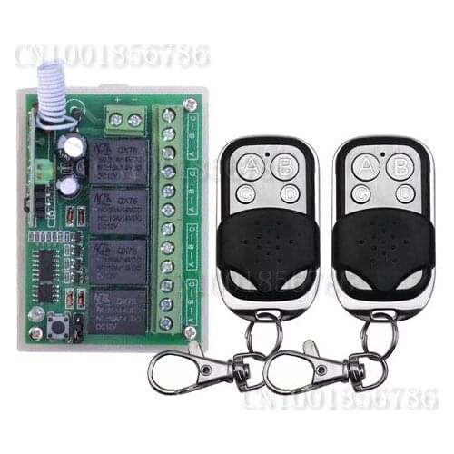 DC12V 4CH 10A RF Wireless Remote Switch Receiver&Transmitter Light Lamp LED ON OFF Switch Momenrary Toggle Latched Adjustable