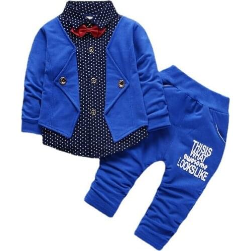 Fashion Spring Autumn New Baby Boys Clothes Suit Children Cotton Shirt Pants 2Pcs/Sets Toddler Gentleman Costume Kids Tracksuits