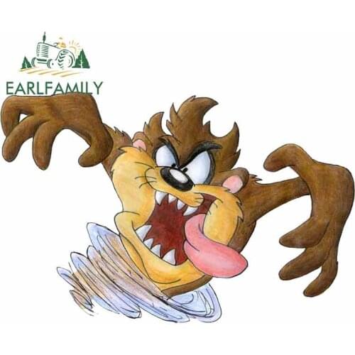 EARLFAMILY 13cm for Bugs Bunny TAZ Graphics Funny Car Stickers Anime Occlusion Scratch JDM RV Auto Decals Waterproof Car Wrap