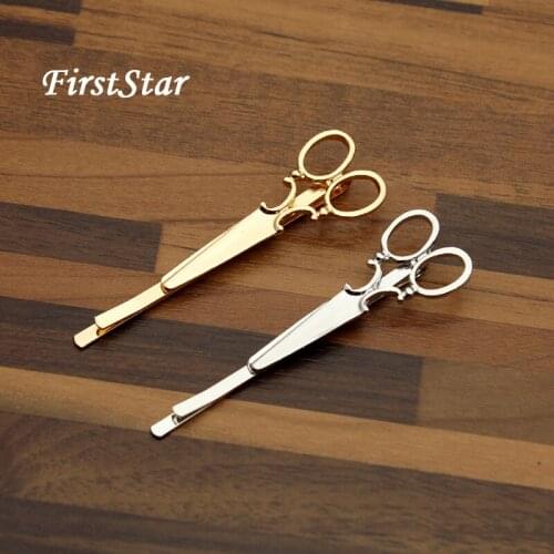 FirstStar Women Ladies Girls Scissors Hair Clip Punk Barrette Fancy Metal Delicate Hairpin Trendy Hair Accessories Decoration