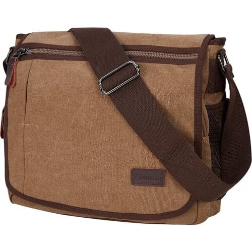 Hot Sale Messenger Bag Crossbody Bag For 14'' Laptop Vintage Canvas Shoulder Bag Classic Classy Computer Briefcase For Mens