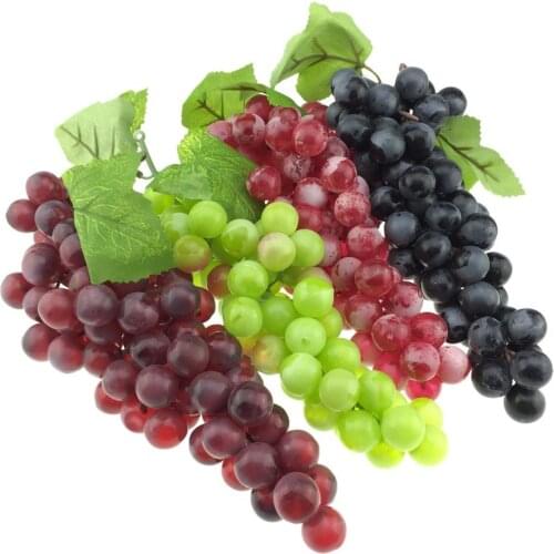 Gresorth 4pcs Lifelike Artificial Black Green Red Grape Cluster Fake Fruit Home House Christmas Party Decoration