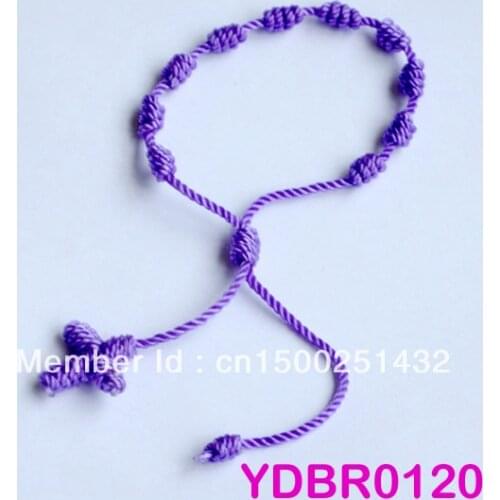 Min Order is $10) 6 PCS Purple Decenario Knotted Rosary Stylish Pulseras Trendy Celebrity Bracelet Free Ship YDBR120 For Gift