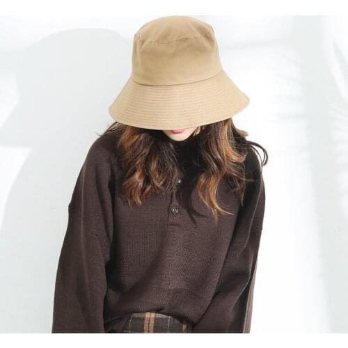 Pure Color Korean Comfortable Fashion Fishermans Hat Tennis Leisure Sun Hat Lovers Outdoor Leisure Sun Hat (S/L Size)