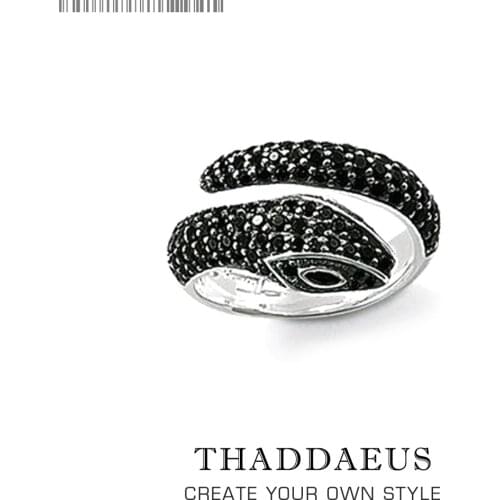 Open-end Black Snake Ring,Europe Style Glam Fashion Good Jewerly For Women,2017 Gift In 925 Sterling Silver,Super Deals