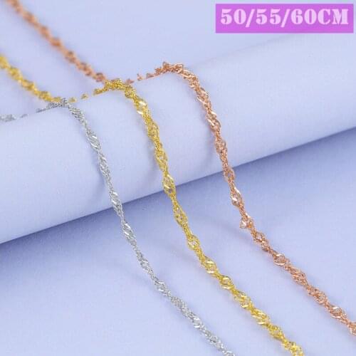 Lo Paulina S925 Water Wave Sweater Chain Necklace 50cm~60cm For Lady Sterling Silver Statement Jewelry Gifts Joyas XL215281