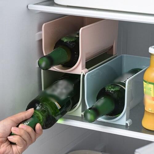 Anti-Fall Overlap Storage Rack Glass Beer Bottle Drink Holder Refrigerator Drawer Beverage Box Can Dispenser Space Saving Tray