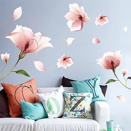 Romantic Warm Wall Stickers Flowers Teenager Girl Room Decor Living Room Sofa TV Background Wall Decoration Art Wallpaper DIY