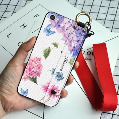 Wrist Strap Silicone Case For Xiaomi Redmi Note 5A Prime Y1 Lite 3D Floral Neck Lanyard Cover For Redmi Y2 S2 K20 Pro K30 Ultra