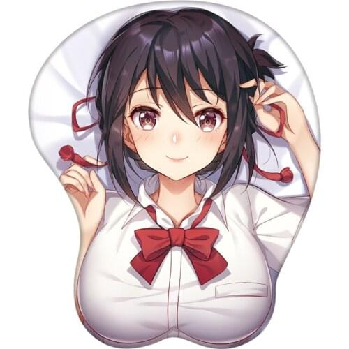 Your Name Miyamizu Mitsuha Cosplay Cute Wrist Rest silicon Mouse Pad Mat 3D Mousepad