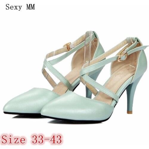 Summer Stiletto Ladies Pumps Women High Heel Shoes Gladiator Sandals Woman Thin High Heels Kitten Heels Small Plus Size 33 - 43