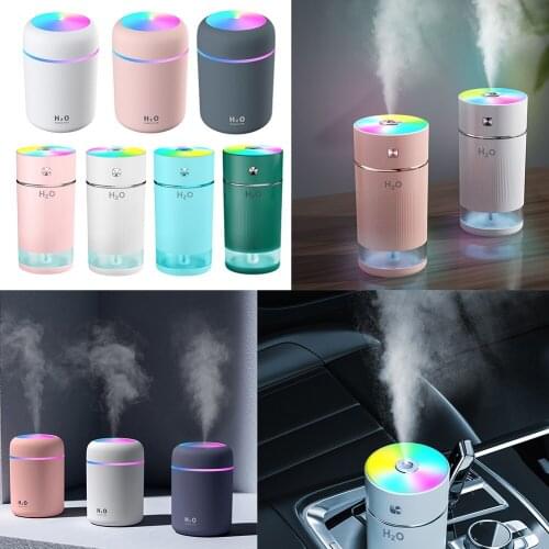 USB Air Humidifier Cylinder Essential Oil Diffuser Hydrating Fogger with Lamp Car Home Mist Maker Moisturizing Sprayer
