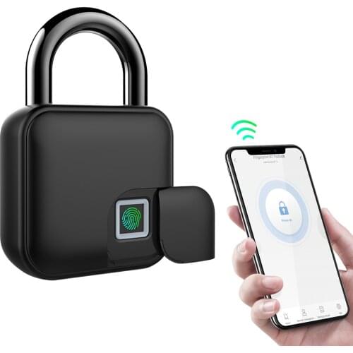 Fingerprint Padlock SmartLife APP Bluetooth Waterproof Smart Lock USB Rechargeable Security Keyless Lock for School Lock No Key