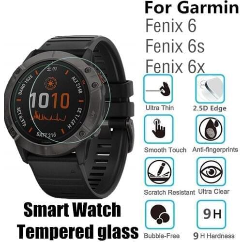 100PCS Tempered Glass for Garmin Fenix 6X 6S Round Smart Watch Fenix 6 Protective Film D35.5mm D40.5mm D37mm Screen Protector
