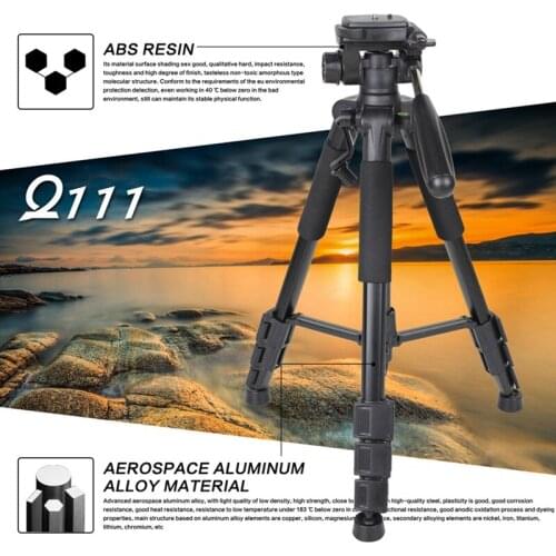 ZOMEI Q111 Professional Portable Travel Aluminum Camera Tripod&Pan Head for SLR DSLR Digital Camera Three color