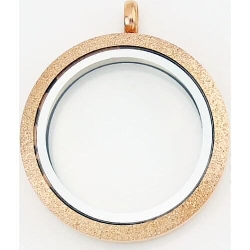 10Pcs/lot 30mm Rose Gold Shine Screw Stainless Steel Floating Locket Pendant for DIY Jewelry