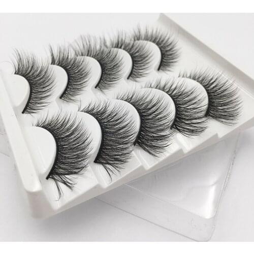 5 Pairs Fake Eyelashes Handmade Natural Lashes Makeup Soft Thick Long 3D Faux Mink Lashes maquillaje False Eyelashes Eye Lashes