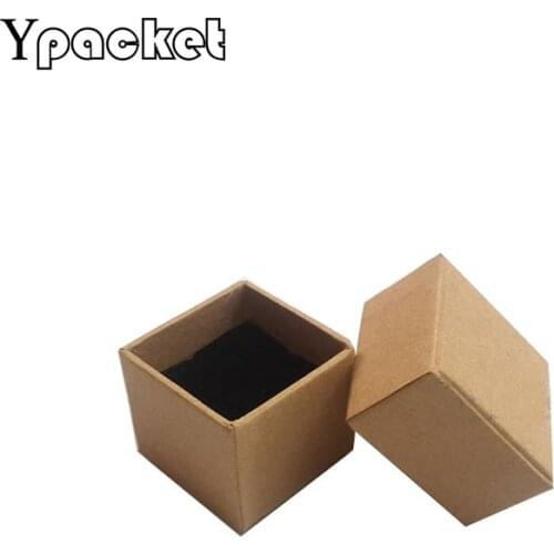 60pcs /lot Square Kraft Paper Ring Earring Packaging Box Gift Box Paper Candy Box Wedding Favors Baby Jewellery Organizer