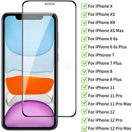 9D Screen Protector Film For Iphone 11 12 Pro Max 12 Mini 7 8 Plus X XS Max XR 6 6S Se 2020 Tempered Glass Full Cover Film