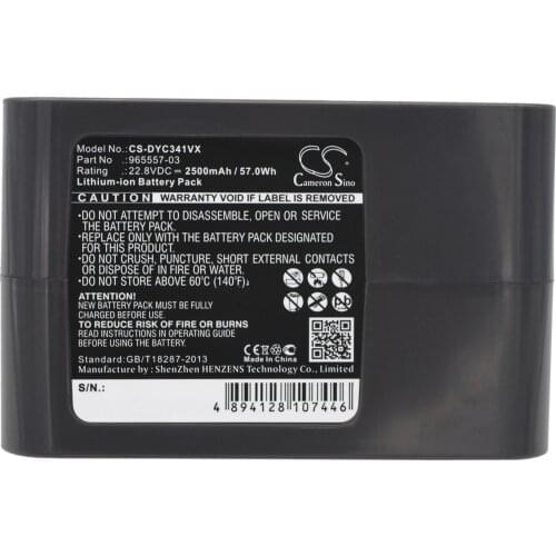 2021 Battery For Dyson 917083-01 DC31 Animal,DC34,DC34 Animal,DC35,DC35 Multi floor,DC44 Animal 2500mAh / 57.0Wh