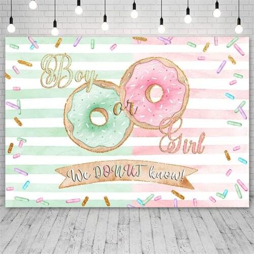 Avezano Baby Shower Backdrop Gender Reveal Donut Boy Or Girl Background Photography Studio Photozone Photocall Photo Props Decor