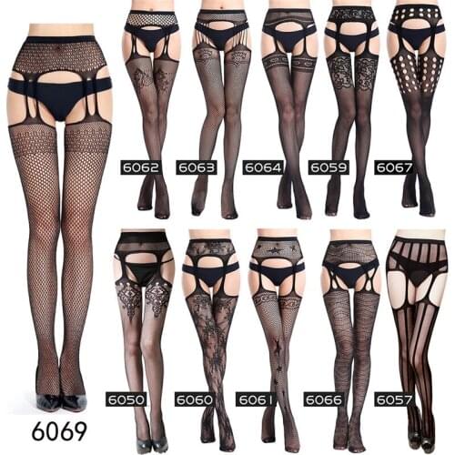 Hollow Out Sexy Pantyhose Women Embroidery Tights Stocking Fishnet Stockings Club Party Tights Elastic fishnet Open Crotch