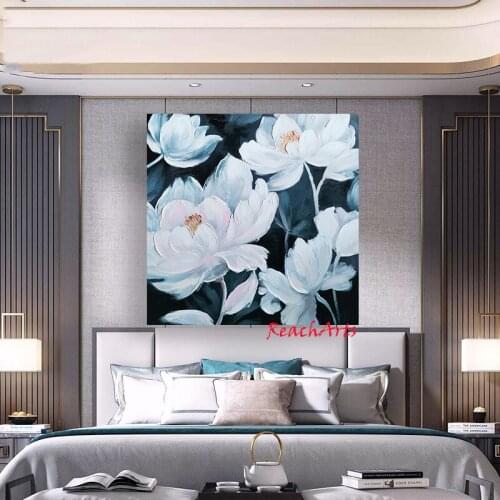 Large Wall Painting On Canvas Handmade Artwork Modern Floral For Liveroom Interior Decoration Picture Quote