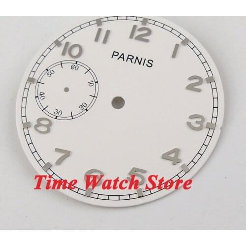 Parnis 38.9mm white dial fit 6497 movement Watch dial silver marks D43