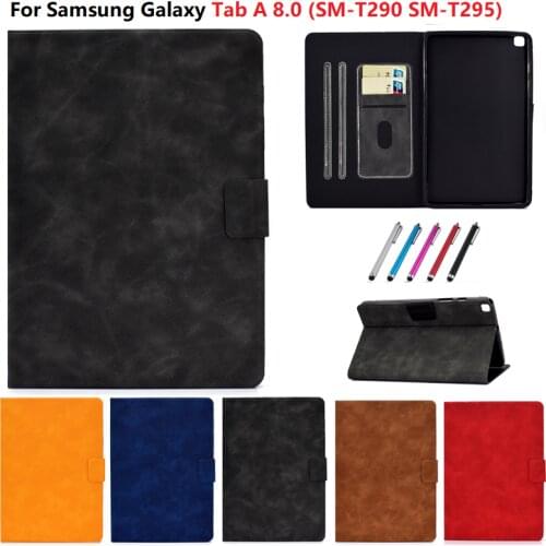 Funda Business Tablet Case for Samsung Galaxy Tab A 8.0 2019 SM T290 T295 T297 Smart Cover for SM-t290 Protective Shell +Pen
