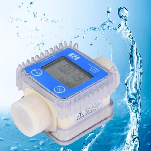 Digital K24 Turbine Digital Die-sel Fuel Flow Meter Gauge for Chemicals Liquid Water Hot,Great performance 85AC