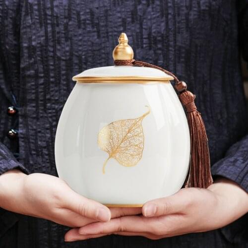 Ceramic Sealed Jar Sugar Bowl with Lid European Coffee Bean Storage Tank Kitchen Storage Box Home Decoration Ornaments