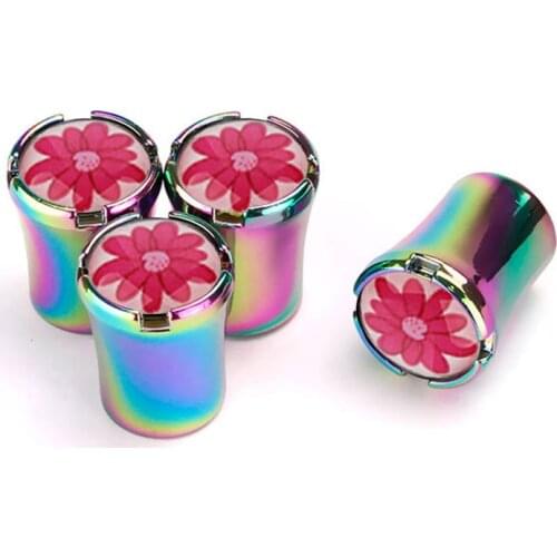 4pcs New Top Grade Car Tire Valve Stem Caps Tyre Air Dust Caps Truck Bicycle Wheel Auto Valve Cap Flower Styling Car Accessories