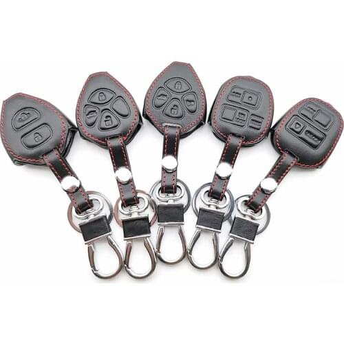 Leather Case Cover For TOYOTA Highlander Land Cruiser Camry Corolla Prado RAV4 Yaris Tarago / For Lexus Fob Remoto Protect Shell