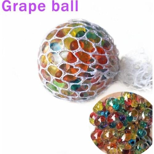 1pcs Creative Squeeze Grape Ball Stress Relief Toy Squeeze Colorful Beads Grape Ball Vent Toy Squeeze Net Ball Decompression Toy