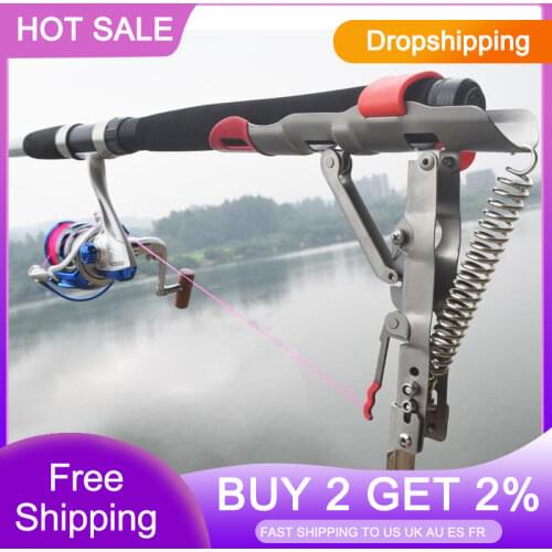 New Foldable Automatic Double Spring Angle Fishing Pole Tackle Bracket Anti-Rust Steel Fishing Bracket Rod Holder Fish Tackle