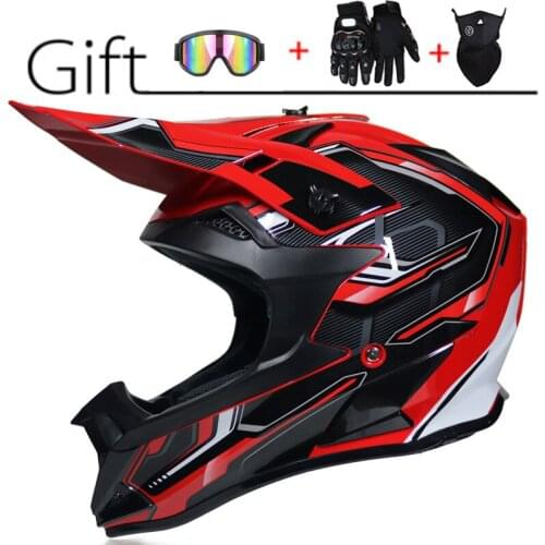 New type cross country helmet motorcycle helmet mountain cross country helmet goggle mask gloves three piece set for riding