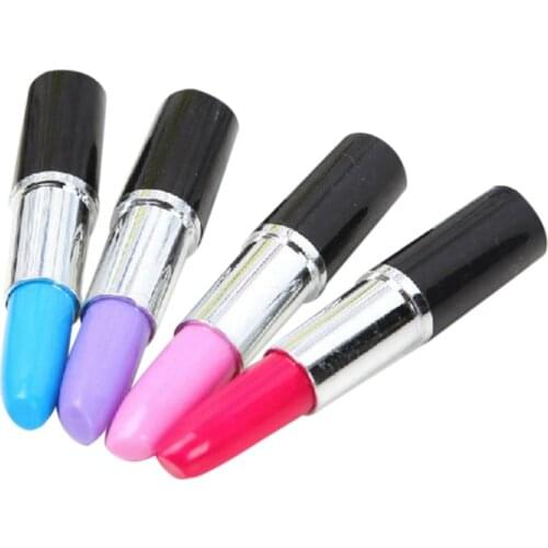 Pack of 12 Pcs 0.5 Mm Cute Cool Novelty Lipstick Shape Ballpoint Pen Office School Supplies Students Children Gift