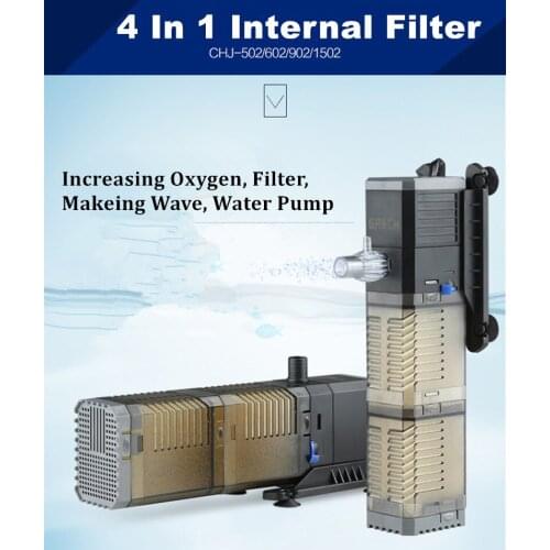 Super 4 In 1 Sunsun Internal Aquarium Filter Pump Fish Tank Multifunction Wave Maker Water Circulation Air Pump Filter