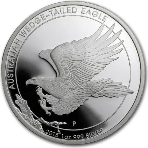 Non-Magnetic Australia 1 OZ .999 Silver Coins 2015 Eagle Animal Elizabeth One Troy Ounce Replica Coins Souvenir Gifts