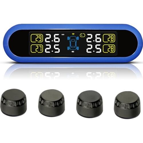 New Car DIY TPMS Wireless Tire Pressure Monitor System LCD Display With 4 External Sensor