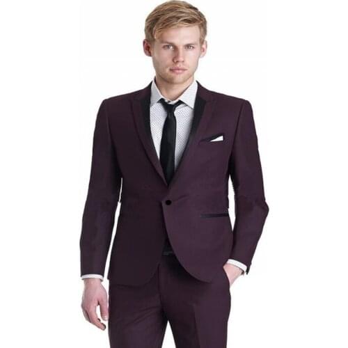 New Arrival One Button Groomsmen Peak Lapel Groom Tuxedos Men Suits Wedding/Prom Best Blazer ( Jacket+Pants+Tie) D136